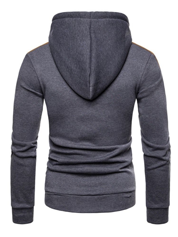 Väri Block Patchwork Pullover Fall Pullover Miesten Hupparit