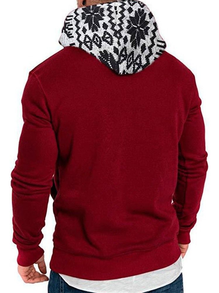 Väri Block Pullover Paksut Löysät Miesten Hupparit