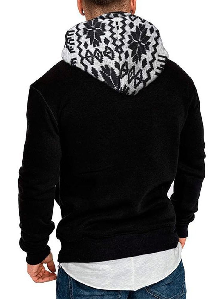 Väri Block Pullover Paksut Löysät Miesten Hupparit