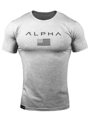 Miesten Camouflage Print Pullover Gym -t-paita