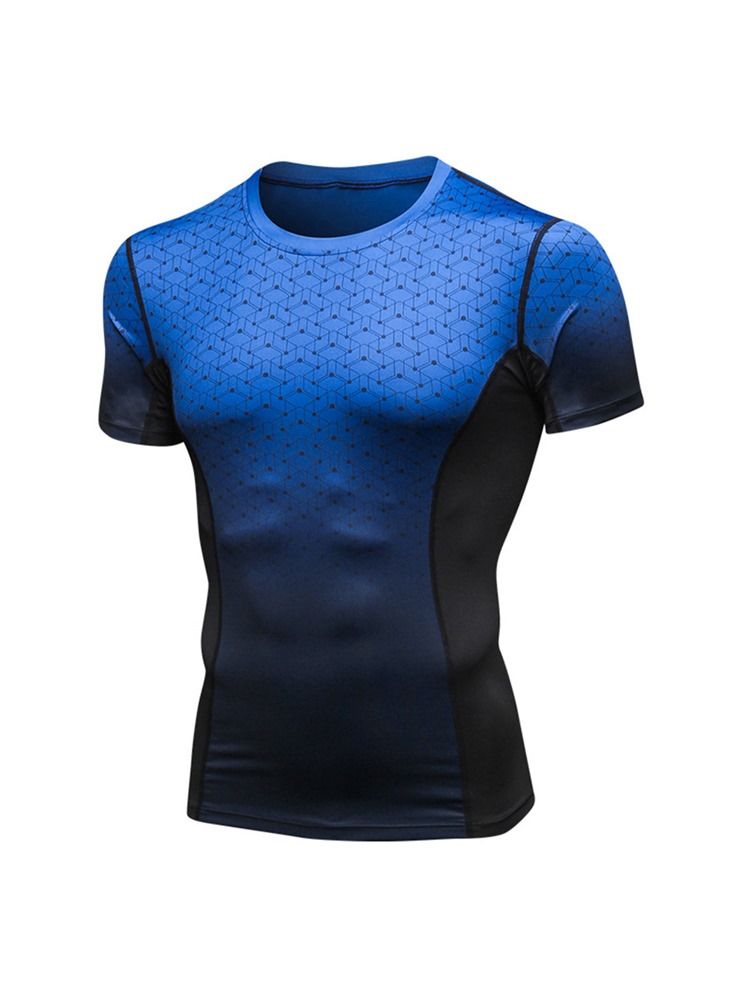 Miesten Color Block Stretch Sports Quick Dry -t-paita