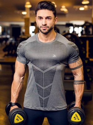Miesten Hengittävä Nopeasti Kuivuva Pullover Gym -t-paita