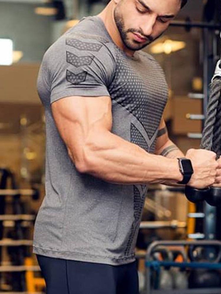 Miesten Hengittävä Nopeasti Kuivuva Pullover Gym -t-paita