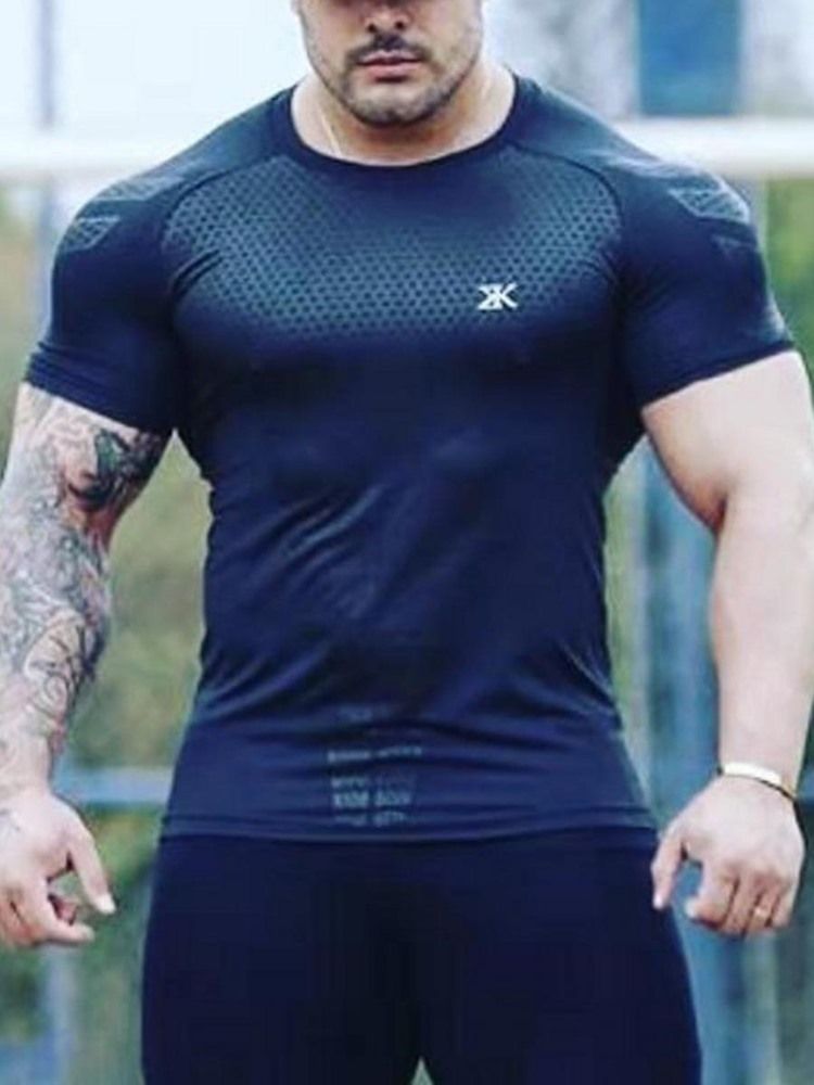 Miesten Hengittävä Nopeasti Kuivuva Pullover Gym -t-paita