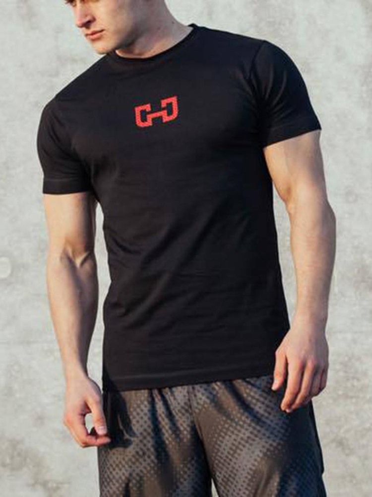 Miesten Väripainatettu Lyhythihainen Pullover Gym -t-paita