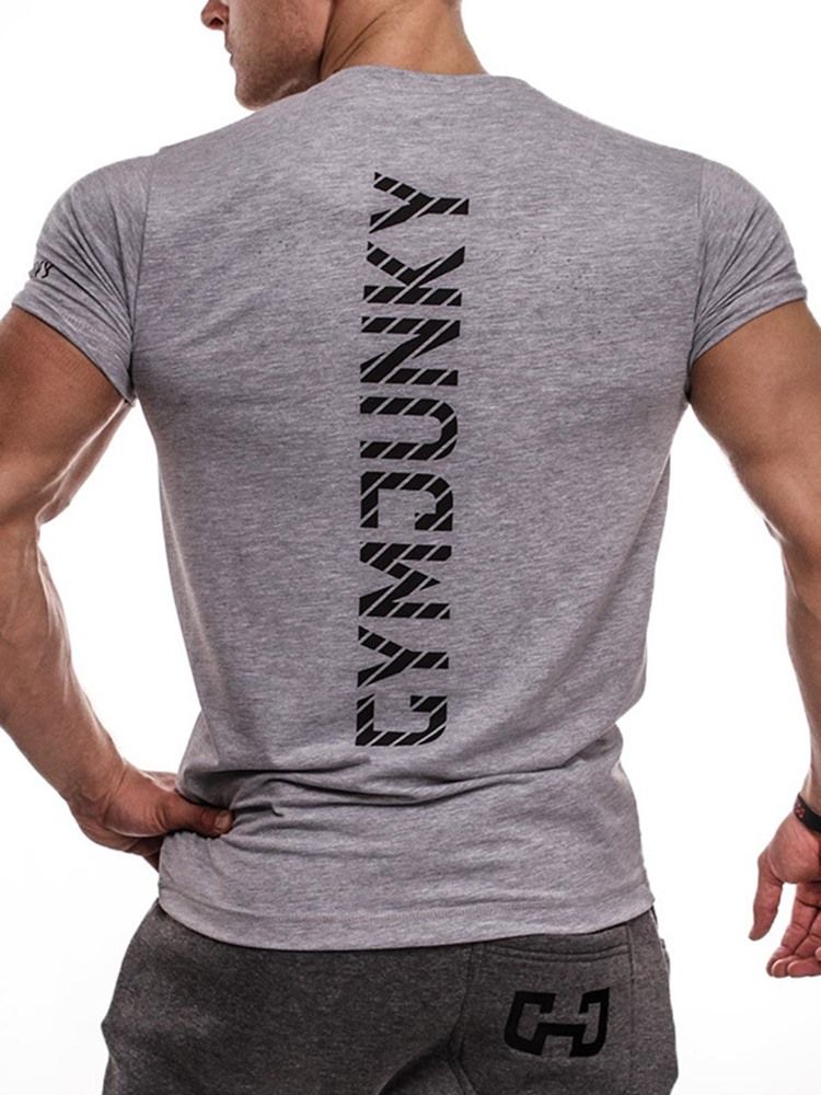 Miesten Väripainatettu Lyhythihainen Pullover Gym -t-paita
