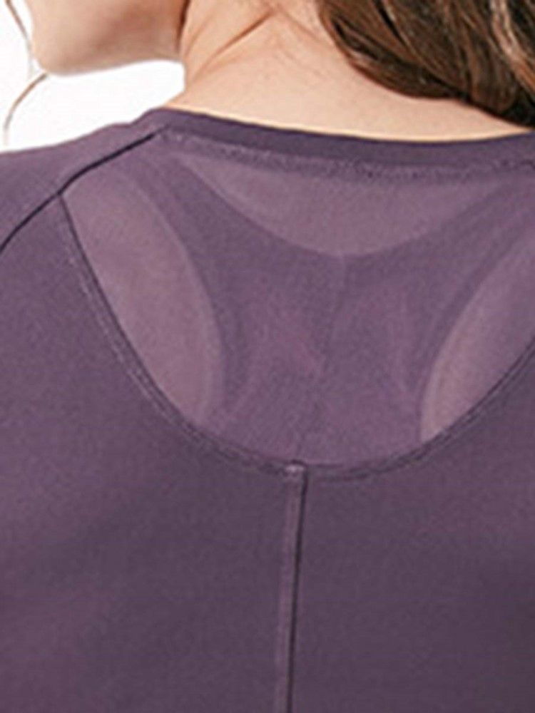 Naisten Nylon Quick Dry Solid Yoga Pullover -t-paita