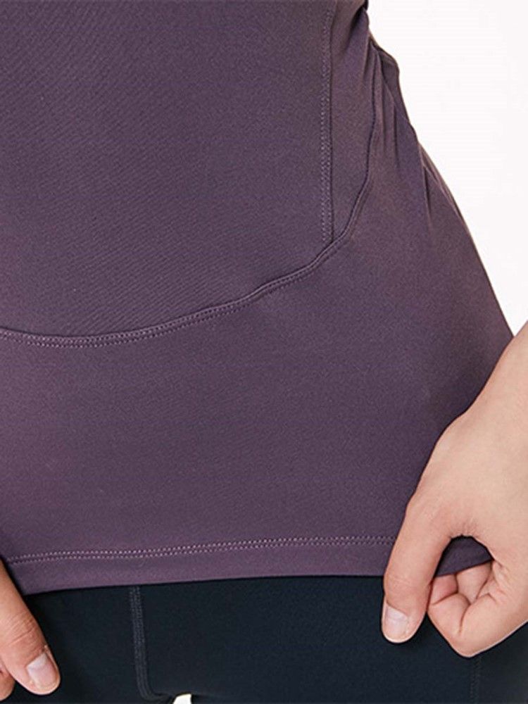Naisten Nylon Quick Dry Solid Yoga Pullover -t-paita