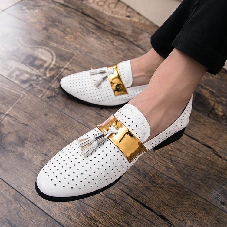 Hollow Fringe Colour Block Slip-on Miesten Oxfordit