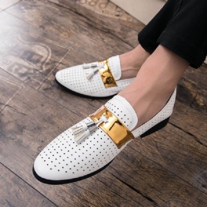 Hollow Fringe Colour Block Slip-on Miesten Oxfordit