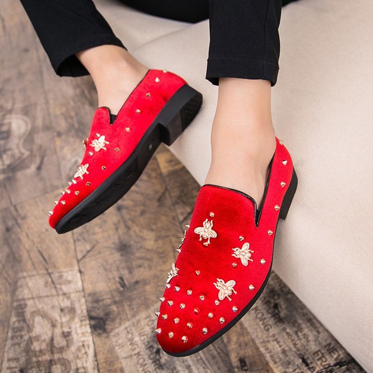 Plain Rivet Slip-on Round Toe Miesten Mekko
