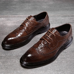 Pu Lace-up Round Toe Miesten Oxfordit