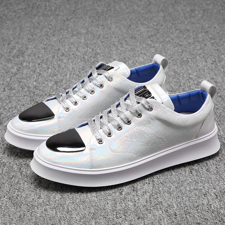 Lace-up Patchwork Round Toe Miesten Luistimet