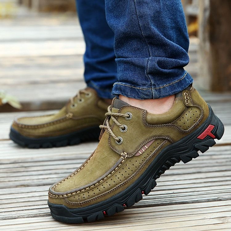 Lace-up Square Toe Miesten Vaelluskengät