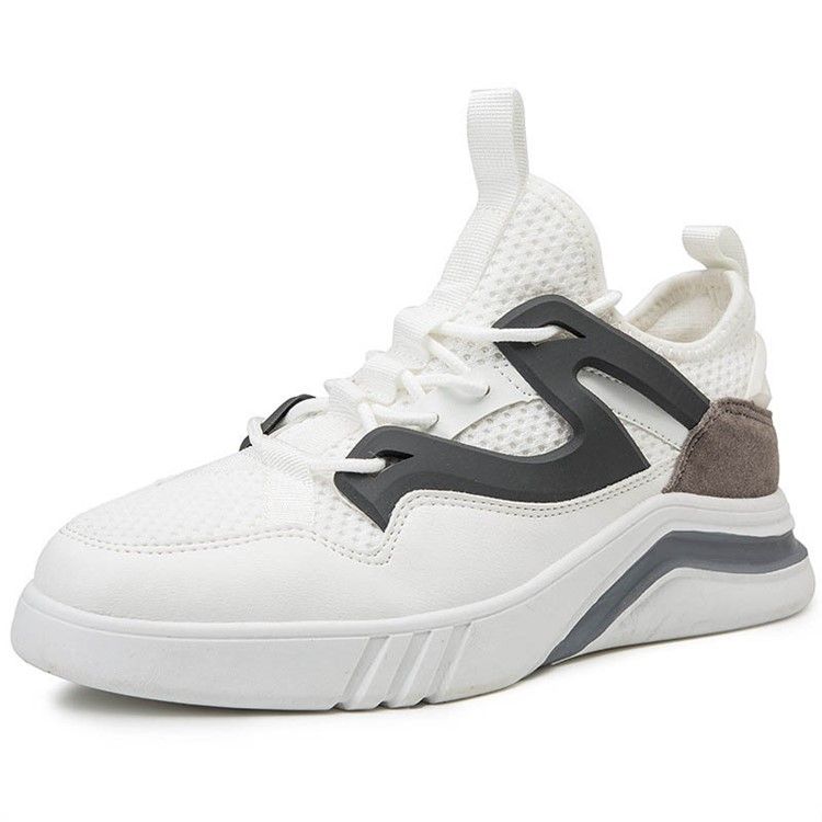 Mesh Color Block Lace-up Round Toe Miesten Juoksukengät