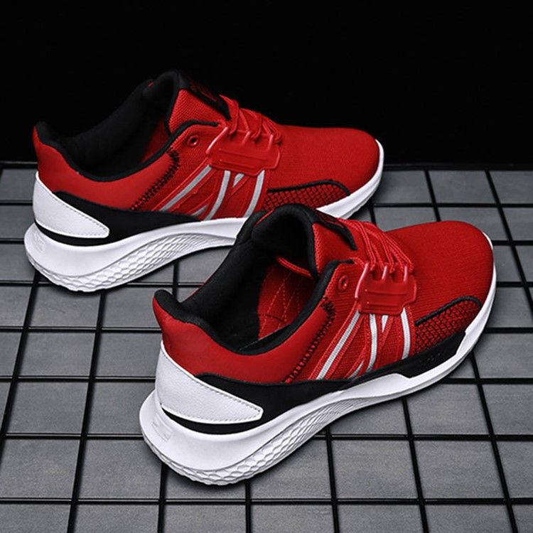Mesh Lace-up Patchwork Round Toe Miesten Urheilukengät