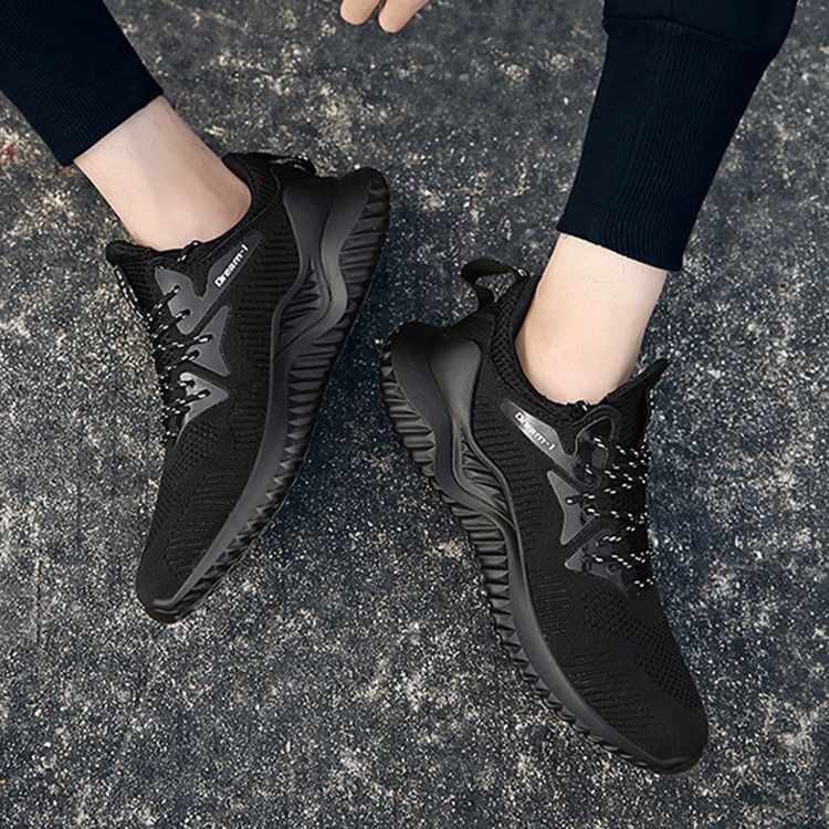 Mesh Lace-up Round Toe Casual Miesten Lenkkarit