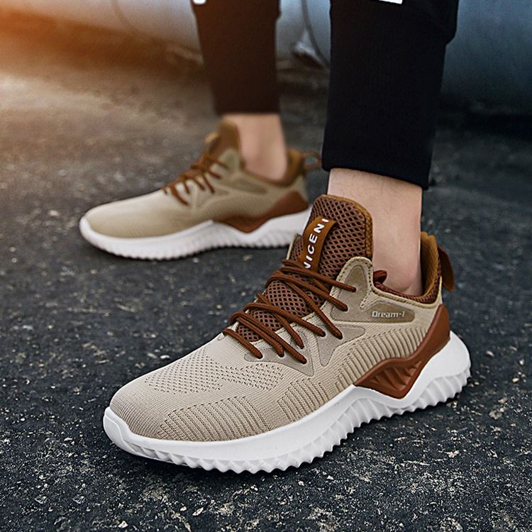 Mesh Lace-up Round Toe Casual Miesten Lenkkarit