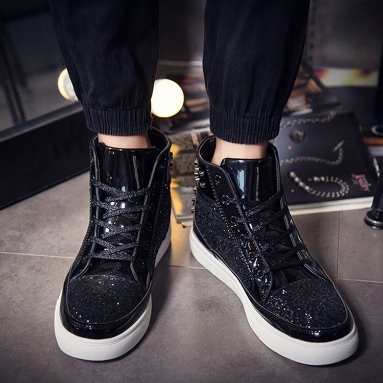 Patchwork High-cut Yläpitsi Nauhakenkä Miesten Kengät