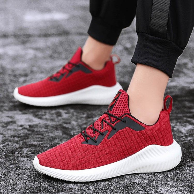 Plaid Mesh Lace-up Low-cut Ylä Miesten Lenkkarit