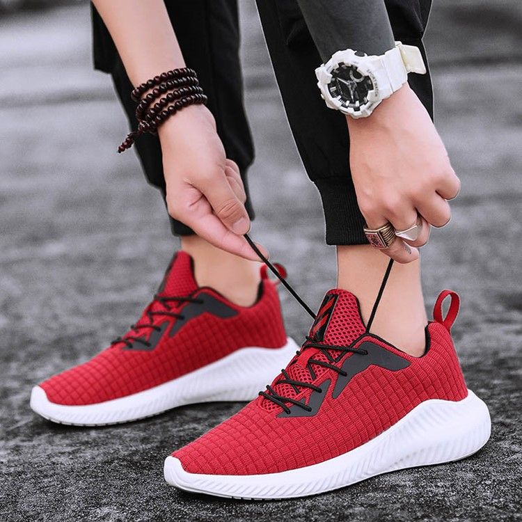Plaid Mesh Lace-up Low-cut Ylä Miesten Lenkkarit