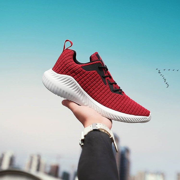 Plaid Mesh Lace-up Low-cut Ylä Miesten Lenkkarit