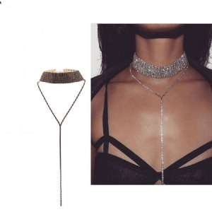 Kuohuviini Täysi Tekojalokivi Choker-kaulakoru