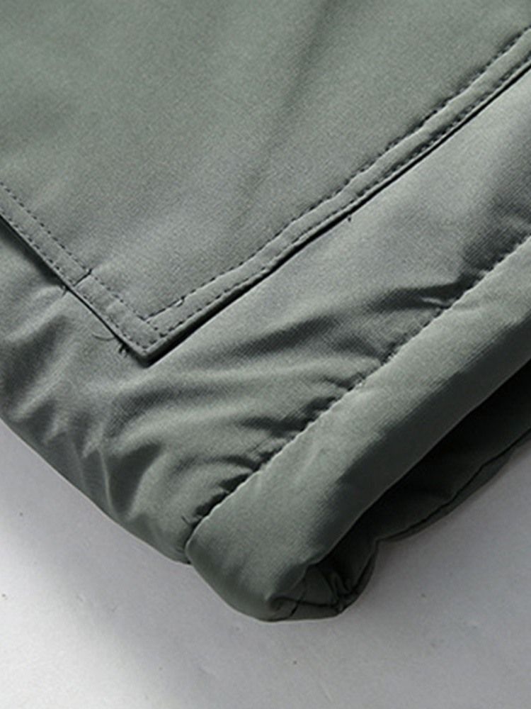 Color Block Patchwork Hupullinen Eurooppalainen Vetoketjullinen Miesten Untuvatakki