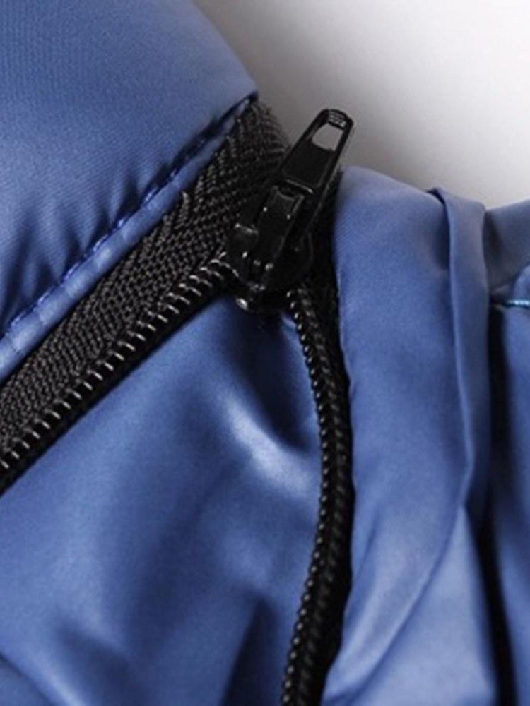 Colour Block -hupullinen Eurooppalainen Vetoketjullinen Miesten Untuvatakki