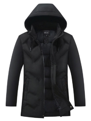 Hupullinen Pocket Standard Zipper Casual Miesten Untuvatakki