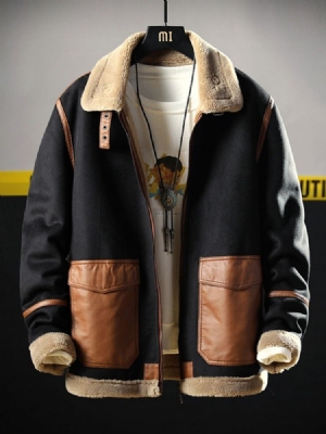Käänteinen Paksu Patchwork Loose Fashion -takki