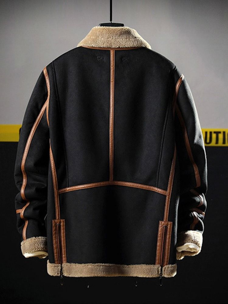 Käänteinen Paksu Patchwork Loose Fashion -takki