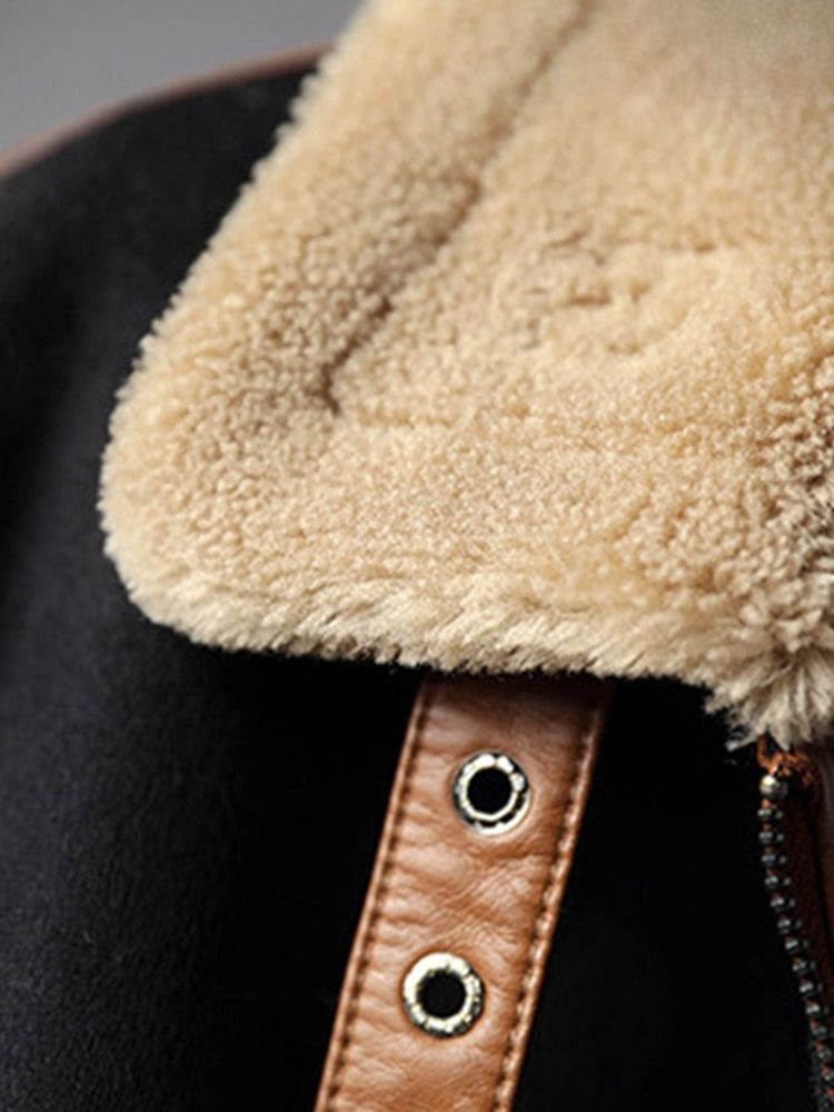 Käänteinen Paksu Patchwork Loose Fashion -takki