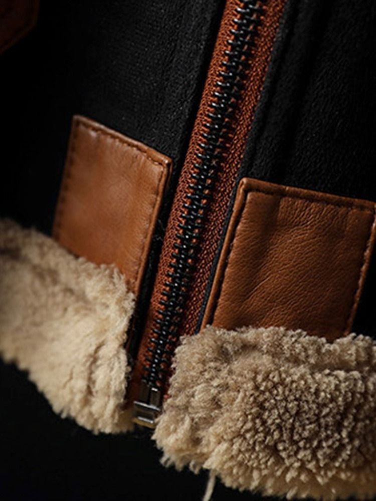 Käänteinen Paksu Patchwork Loose Fashion -takki