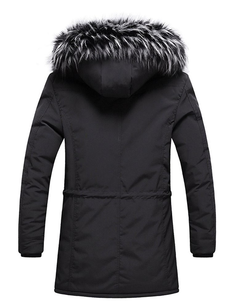 Miesten Hupullinen Väripatruuna Patchwork Zipper-untuvatakki