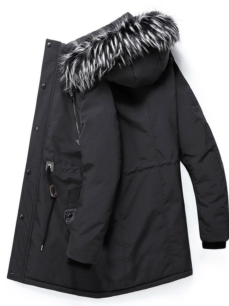 Miesten Hupullinen Väripatruuna Patchwork Zipper-untuvatakki