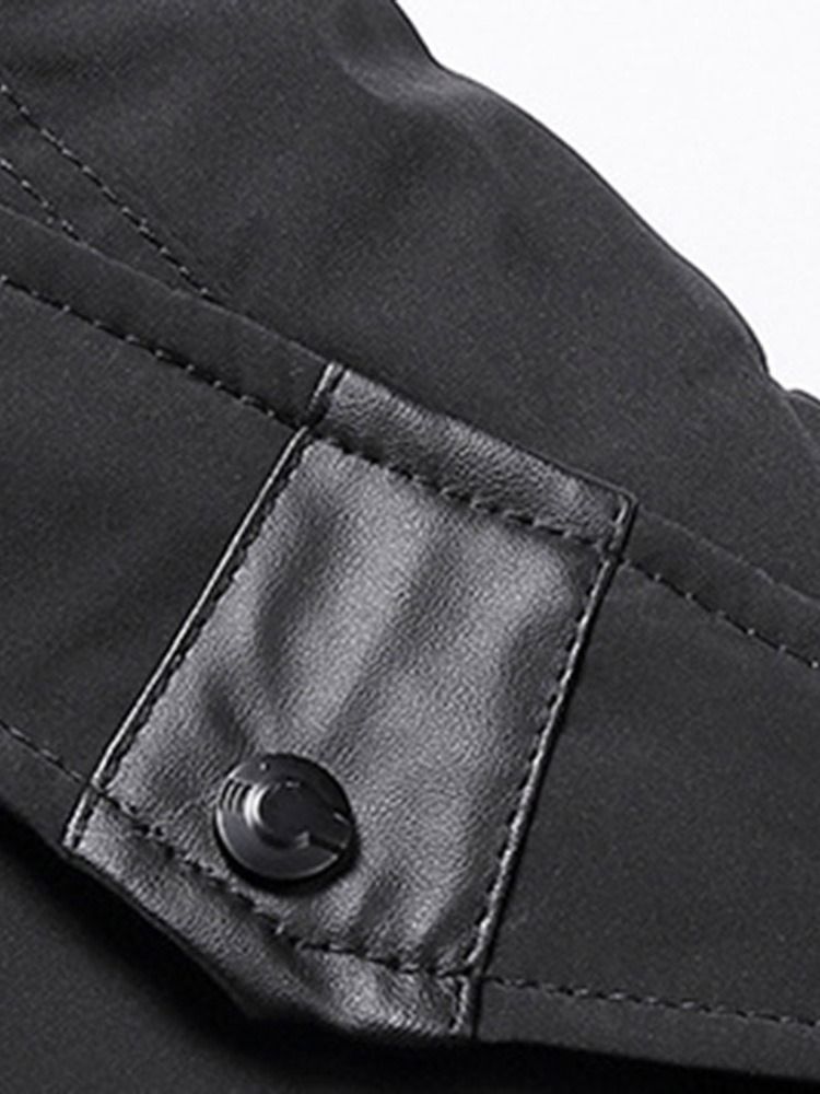 Miesten Hupullinen Väripatruuna Patchwork Zipper-untuvatakki
