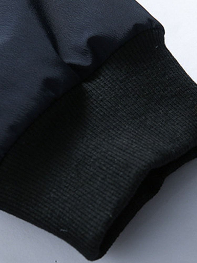 Miesten Vakiomallinen Patchwork-väripatruuna Rento Vetoketjullinen Untuvatakki