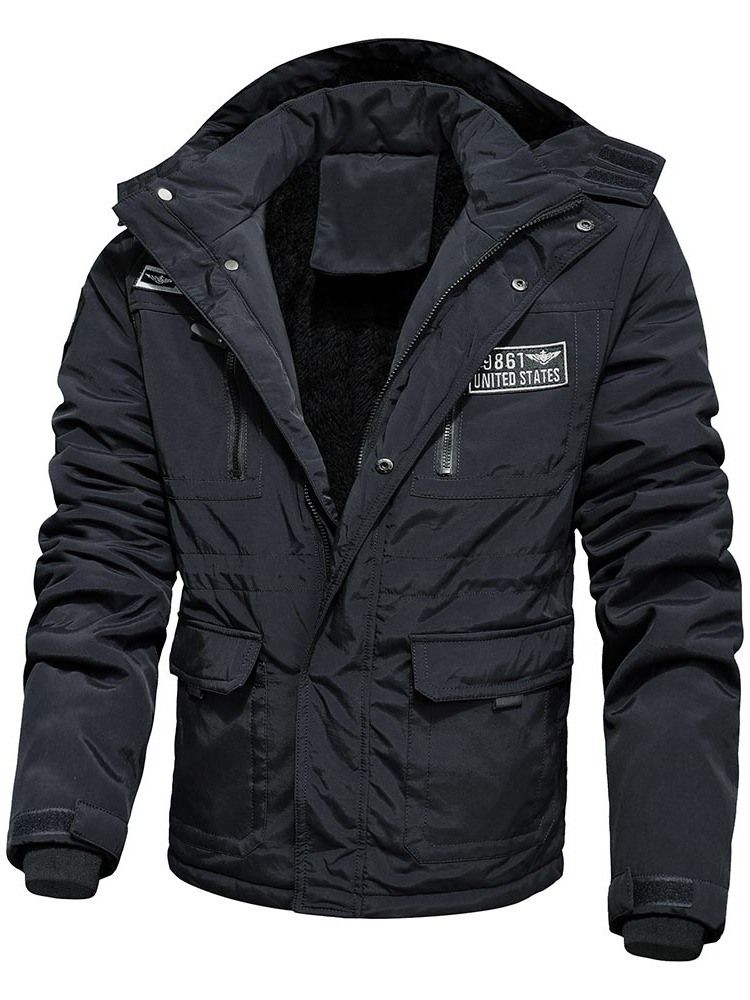 Patchwork Block Standard Zipper Casual Miesten Untuvatakki