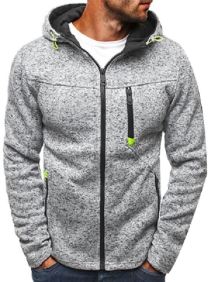 Plian Zipper Up Hooded Loose Miesten Huppari