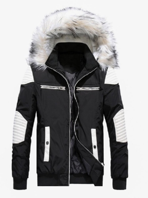 Slim Patchwork Color Block Zipper Miesten Untuvatakki