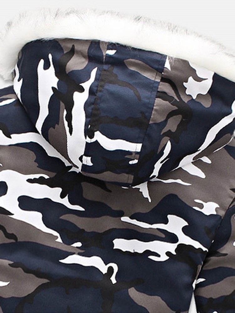 Zip Camouflage Thicken Warm Miesten Talvitakki
