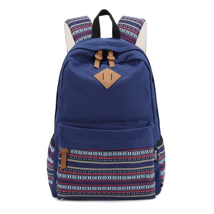 Canvas Floral Zipper Naisten Reppu