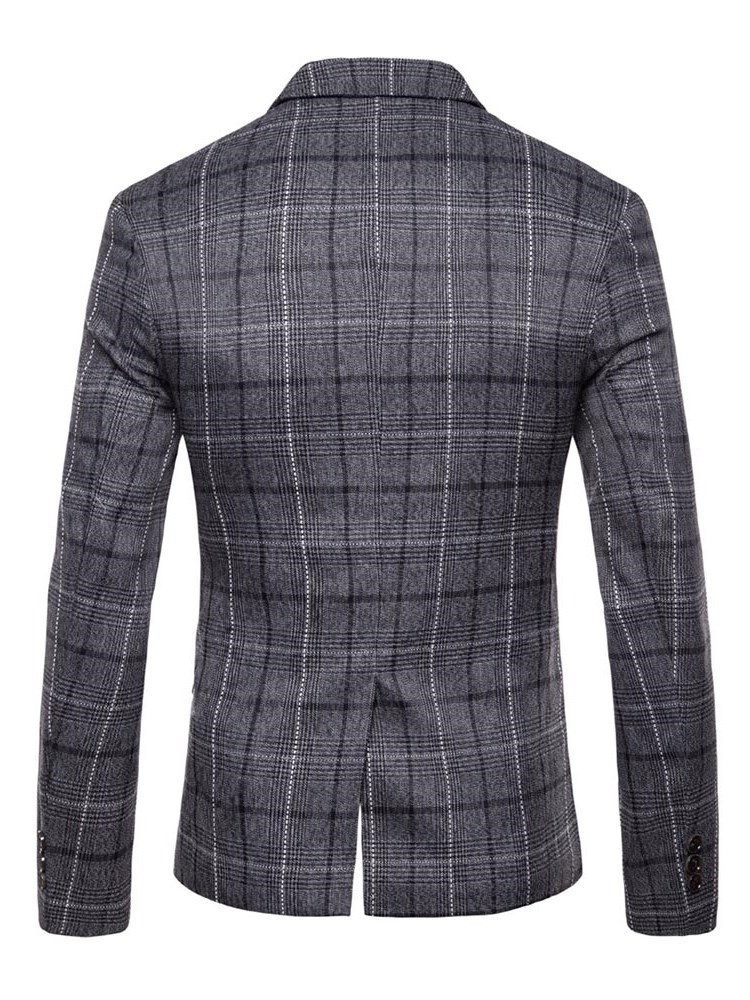 Ericdres Plaid Yhden Napin Suora Miesten Rento Bleiseri