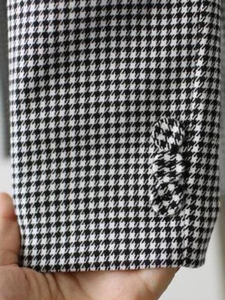 Houndstooth Blazer Naisten Ohut Houndstooth One Button Naisten Bleiseri