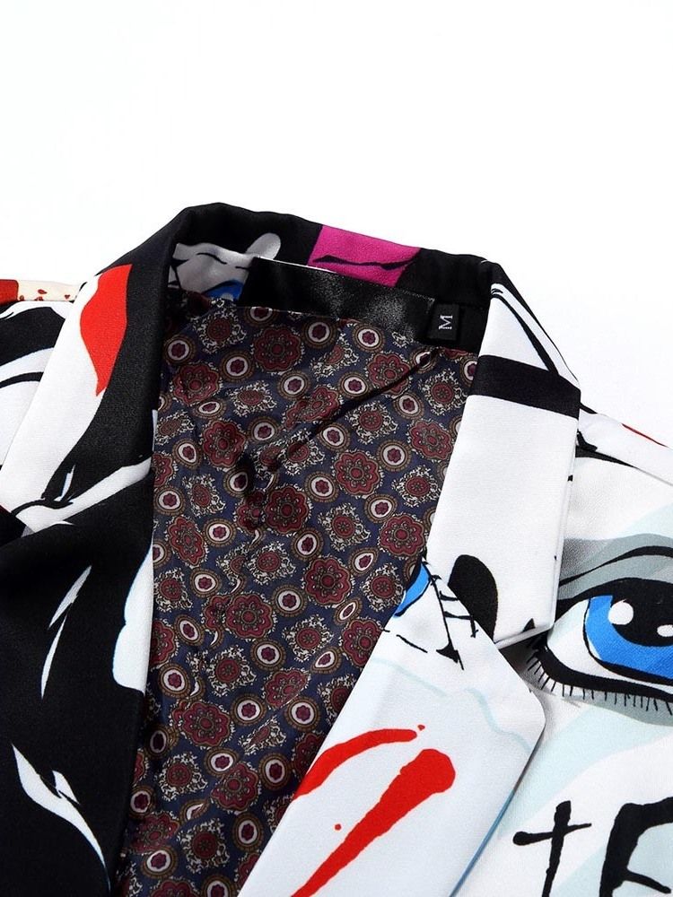 Letter Print One Button Miesten Vapaa-ajan Bleiserit