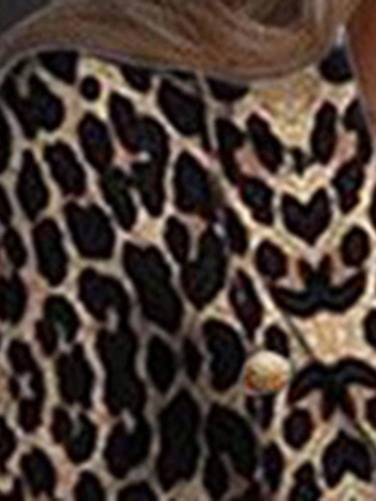 Naisten Pitkähihainen Leopard Regular Standard Casual Blazer