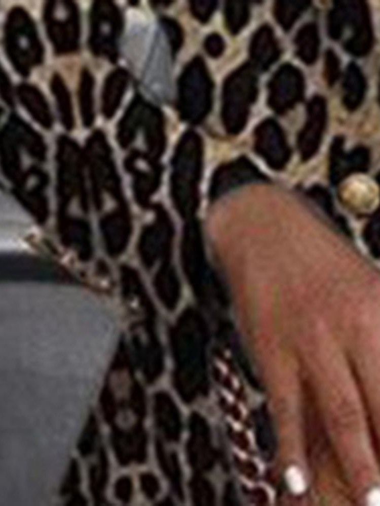 Naisten Pitkähihainen Leopard Regular Standard Casual Blazer