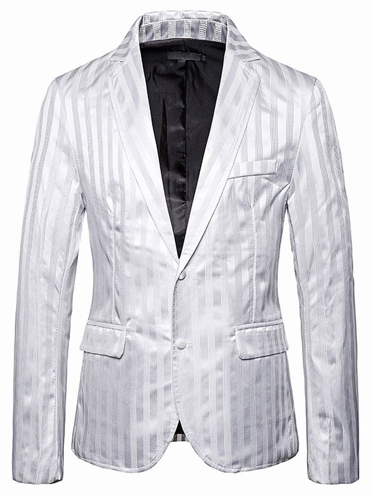 Stripe Button Single Breasted Miesten Vapaa-ajan Bleiseri