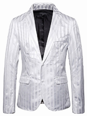 Stripe Button Single Breasted Miesten Vapaa-ajan Bleiseri